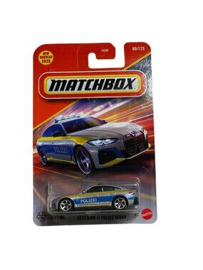 Matchbox BMW i4 Police Sedan 80 125 Diecast New Carded